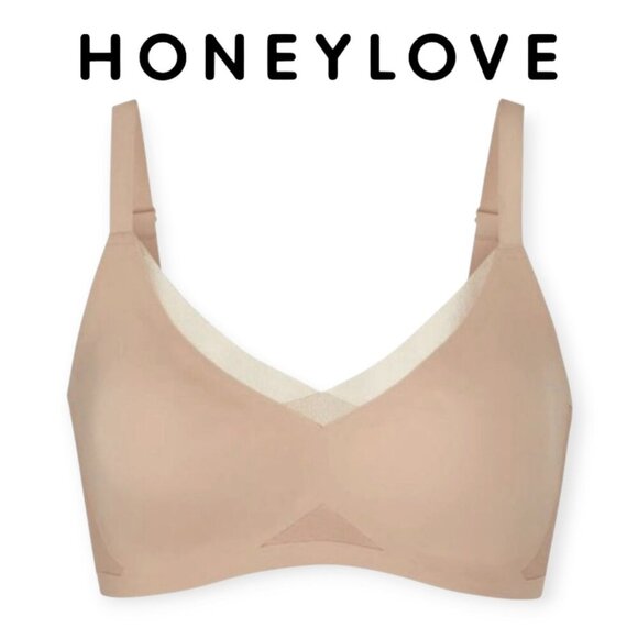 Honeylove Crossover Bra Sand 32B/C Wireless Support - Picture 1 of 10